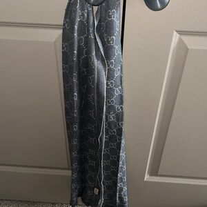 Gucci Charcoal Monogrammed Scarf